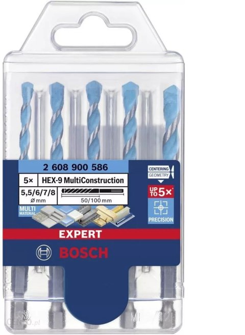 BOSCH WIERTŁO HEX-9 MULTICONSTRUCTION ZESTAW 5szt. 5.5/6/7/8mm BOSCH WIERTŁO HEX-9 MULTICONSTRUCTION ZESTAW 5szt. 5.5/6/7/8mm