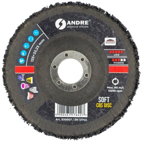 ANDRE KRĄŻEK SZLIFIERSKI CBS 125mm SOFT - BLACK ANDRE KRĄŻEK SZLIFIERSKI CBS 125mm SOFT - BLACK