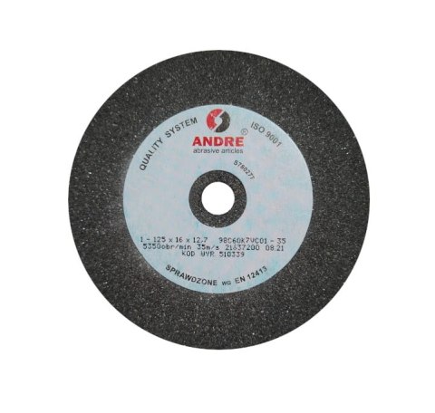 ANDRE ŚCIERNICA PŁASKA 125mm x 16mm x 12,7mm 98C60K7VC01-35 CZARNA "TYP 1" ANDRE ŚCIERNICA PŁASKA 125mm x 16mm x 12,7mm 98C60K7VC01-35 CZARNA "TYP 1"