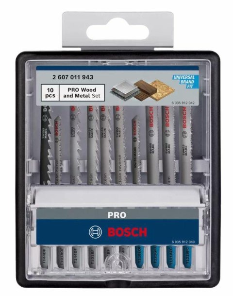 BOSCH BRZESZCZOT T ZESTAW PRO WOOD AND METAL 100mm 10szt. BOSCH BRZESZCZOT T ZESTAW PRO WOOD AND METAL 100mm 10szt.