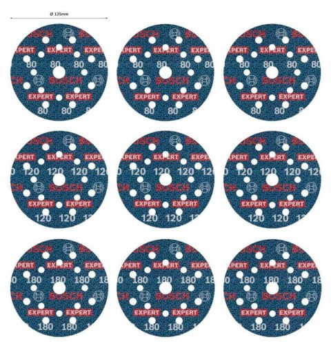 BOSCH FOLIA ŚCIERNA 125mm MIX 9szt. BOSCH FOLIA ŚCIERNA 125mm MIX 9szt.