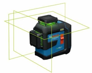BOSCH LASER PŁASZCZYZNOWY GLL 80-33 G ZIELONY USB-C 1x BA 3,7 V 3,0 Ah XL +UCHWYT LB 10 + KLAMRA DK 20 WALIZKA