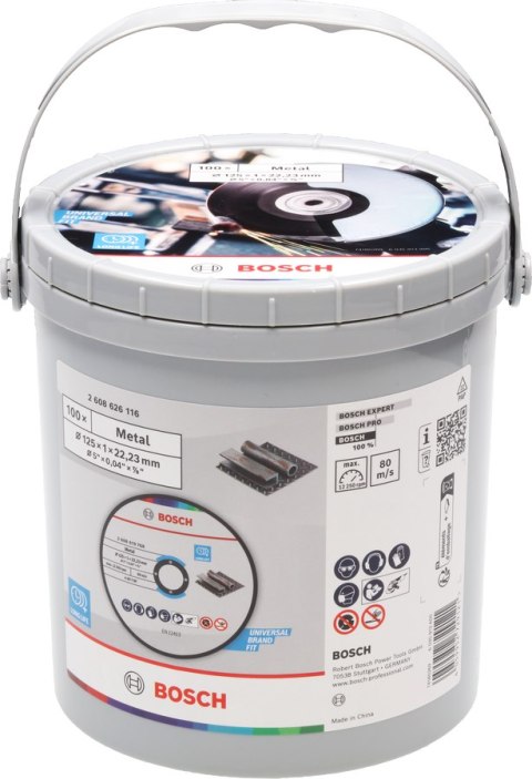 BOSCH TARCZA MET.125mm x 1,0mm x 22mm STANDARD FOR METAL /100szt. WIADERKO BOSCH TARCZA MET.125mm x 1,0mm x 22mm STANDARD FOR METAL /100szt. WIADERKO