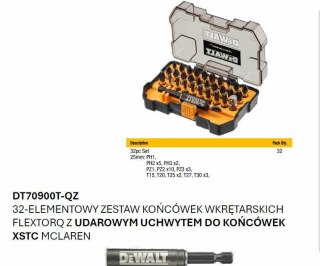 DEWALT ZESTAW KOŃCÓWEK FLEXTORQ 32cz. /MCALREN