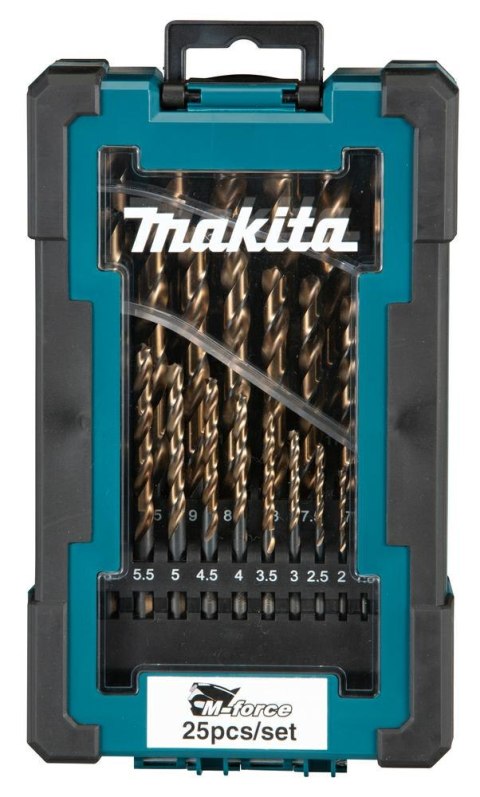 MAKITA ZESTAW WIERTEŁ DO METALU HSS-G M-FORCE 25szt.1-13mm MAKITA ZESTAW WIERTEŁ DO METALU HSS-G M-FORCE 25szt.1-13mm