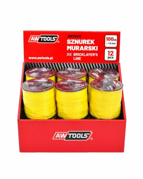 AWTOOLS SZNUREK MURARSKI 100m / 1,5mm 12szt. AWTOOLS SZNUREK MURARSKI 100m / 1,5mm 12szt.