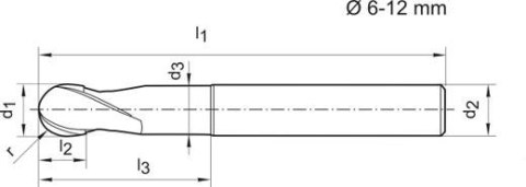 Frez trzpieniowy pełnowęglikowy kulisty z powłoką SIGNUM 10mm GÜHRING Frez trzpieniowy pełnowęglikowy kulisty z powłoką SIGNUM 10mm GÜHRING