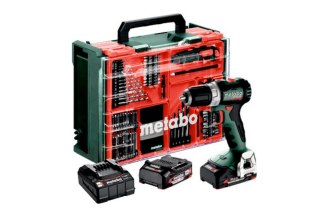 METABO BS 18 L BL Set Mobilny warsztat + 2 akumulatory Li-Ion 18V/2,0 Ah z ładowarką SC 30 + 74 elementów