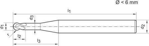 Frez trzpieniowy pełnowęglikowy promieniowy z powłoką SIGNUM 0,8mm GÜHRING Frez trzpieniowy pełnowęglikowy promieniowy z powłoką SIGNUM 0,8mm GÜHRING