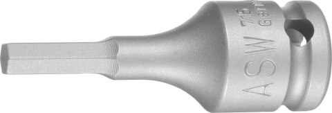 Udarowa nasadka wkretakowa 3/8" do srub z lbem z gniazdem 6-kat.5mm ASW Udarowa nasadka wkretakowa 3/8" do srub z lbem z gniazdem 6-kat.5mm ASW