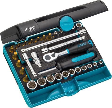 Zestaw kluczy nasadowych - nasadek 1/4", 33-cz., 854T HAZET Zestaw kluczy nasadowych - nasadek 1/4", 33-cz., 854T HAZET