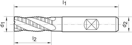 Frez do obrobki zgrubnej ,krotki DIN844 HSSE-PM FIRE,typ NRf 10mm GÜHRING Frez do obrobki zgrubnej ,krotki DIN844 HSSE-PM FIRE,typ NRf 10mm GÜHRING