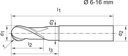 Frez trzpieniowy pełnowęglikowy promieniowy z powłoką SIGNUM 16mm GÜHRING Frez trzpieniowy pełnowęglikowy promieniowy z powłoką SIGNUM 16mm GÜHRING