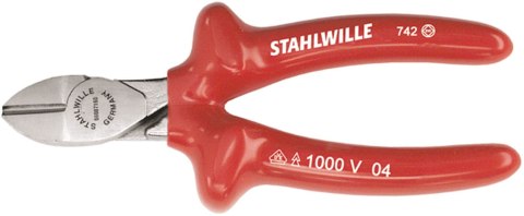Szczypce tnące boczne VDE1000V L=180mm;chrom./izolow. STAHLWILLE Szczypce tnące boczne VDE1000V L=180mm;chrom./izolow. STAHLWILLE