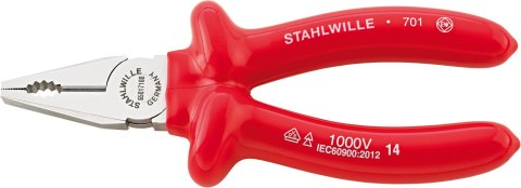 Szczypce uniwersalne VDE1000V L=200mm; chrom./izolow. STAHLWILLE Szczypce uniwersalne VDE1000V L=200mm; chrom./izolow. STAHLWILLE