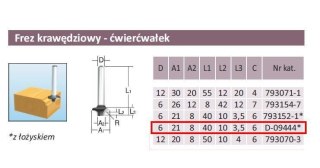 FREZ KRAWĘDZIOWY R 6/6mm