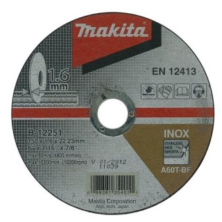 MAKITA TARCZA DO METALU INOX A60T 180x1,6x22,2mm
