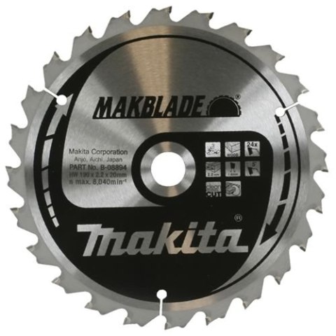 PIŁA TARCZOWA DO DREWNA 216x30mm 24-ZĘBY MAKBLADE>>>B-32714 PIŁA TARCZOWA DO DREWNA 216x30mm 24-ZĘBY MAKBLADE>>>B-32714