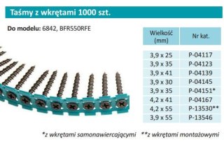 TAŚMA Z WKRĘTAMI DO PROFILI I PŁYT K-G3,9x30mm /1000szt