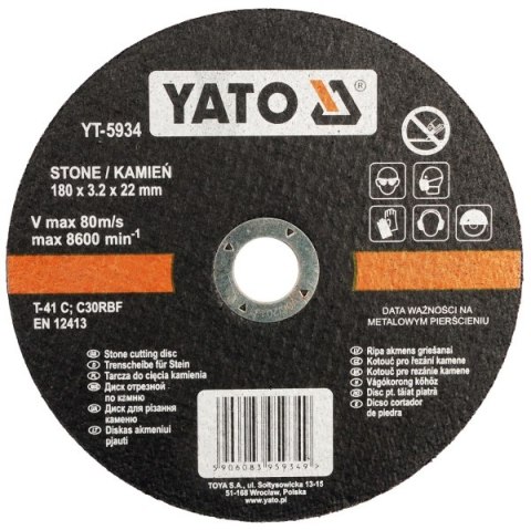 YATO TARCZA DO KAMIENIA 115*1,5*22 5930 YATO TARCZA DO KAMIENIA 115*1,5*22 5930