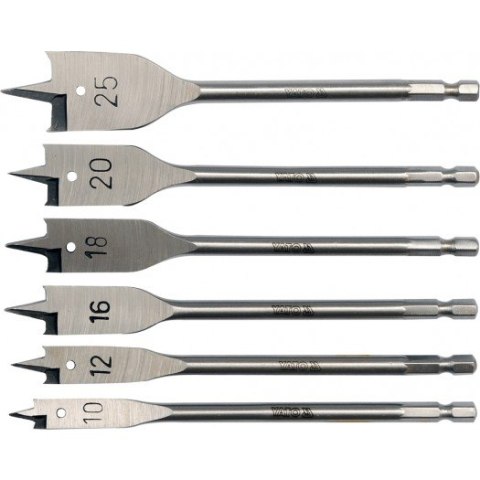 YATO WIERTŁA ŁOPATKOWE KOMPLET 6szt. 10-25mm YATO WIERTŁA ŁOPATKOWE KOMPLET 6szt. 10-25mm