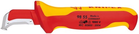 Nóż do sciągania izolacji, VDE,155mm, z ostrzem 38mm, 98 55, KNIPEX Nóż do sciągania izolacji, VDE,155mm, z ostrzem 38mm, 98 55, KNIPEX