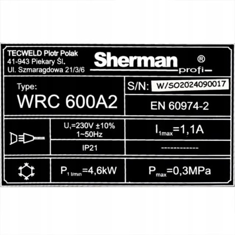 Chłodnica do spawarek WRC 600A2 z alarmem Sherman Chłodnica do spawarek WRC 600A2 z alarmem Sherman
