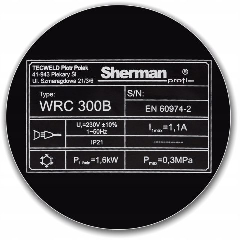 Chłodnica do uchwytu spawarki 8l/min SHERMAN WRC 300B alarm 230V 6l Chłodnica do uchwytu spawarki 8l/min SHERMAN WRC 300B alarm 230V 6l