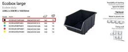 ECOBOX DUŻY CZARNY 220 x 350 x 165mm