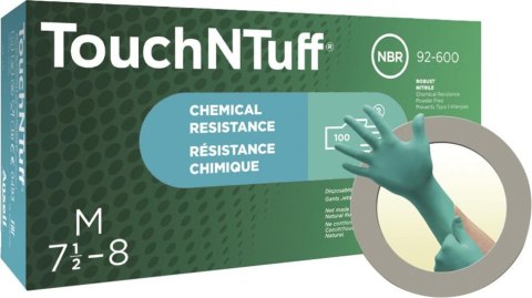 Rękawice nitrylowe jednorazowe TouchNTuff 92-600, rozmiar 7,5-8 (100 sztuk) Ansell Rękawice nitrylowe jednorazowe TouchNTuff 92-600, rozmiar 7,5-8 (100 sztuk) Ansell