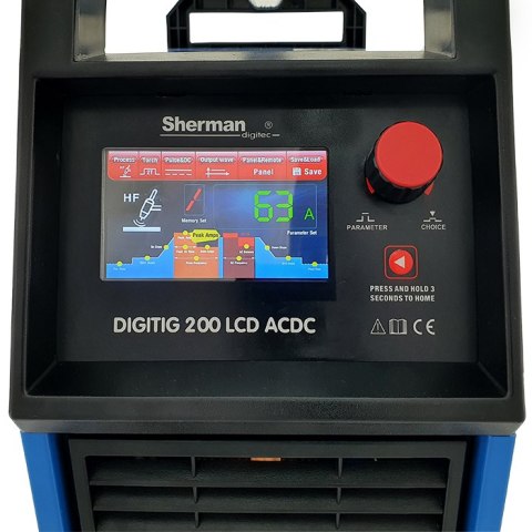 Spawarka TIG AC DC 200 A Sherman DIGITIG LCD PULS MMA 2W1 ALUMINIUM INOX Spawarka TIG AC DC 200 A Sherman DIGITIG LCD PULS MMA 2W1 ALUMINIUM INOX