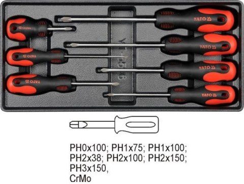YATO WKŁADKA DO SZUFLADY WKRĘTAKI 7 elem. 5536