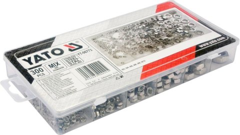 YATO ZESTAW NAKRĘTEK METRYCZNYCH NIERDZEWNYCH 300szt. MIX M3, M4, M5, M6, M8, M10