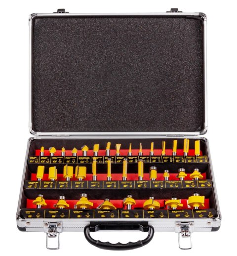 AWTOOLS FREZY DO DREWNA, KOMPLET 35 elem. TRZPIEŃ 8mm