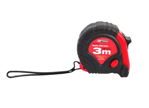 AWTOOLS MIARA ZWIJANA CZERWONO-CZARNA 3m x 16mm ABS TPR 2-STOP