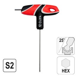 YATO KLUCZ TRZPIENIOWY IMBUS / HEX, Z RĘKOJEŚCIĄ 2,5mm KULA