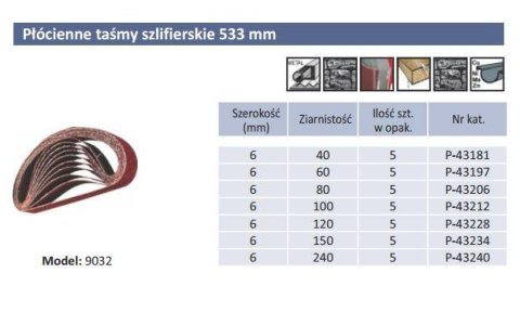 PASY BEZKOŃCOWE 6 x 533 gr. 40 5szt. do 9032 PASY BEZKOŃCOWE 6 x 533 gr. 40 5szt. do 9032