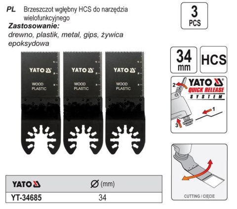 YATO BRZESZCZOT WGŁĘBNY DO NARZĘDZIA WIELOFUNKCYJNEGO HCS YATO BRZESZCZOT WGŁĘBNY DO NARZĘDZIA WIELOFUNKCYJNEGO HCS