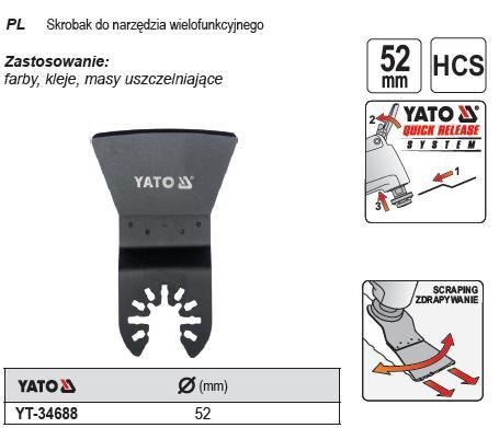YATO SKROBAK DO NARZĘDZIA WIELOFUNKCYJNEGO 34688 YATO SKROBAK DO NARZĘDZIA WIELOFUNKCYJNEGO 34688