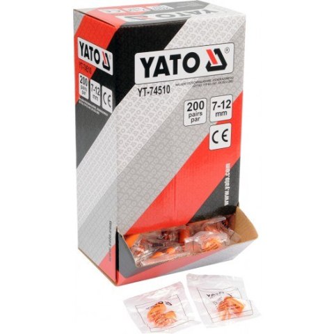 YATO ZATYCZKI DO USZU Z PIANKI 34DB/200par YATO ZATYCZKI DO USZU Z PIANKI 34DB/200par