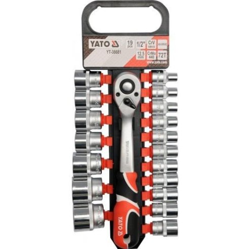 YATO ZESTAW KLUCZY 1/2" 19 elem. 38681 YATO ZESTAW KLUCZY 1/2" 19 elem. 38681