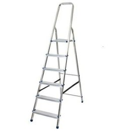 AWTOOLS DRABINA ALUMINIOWA 150kg 6 STOPNI WOLNOSTOJĄCA