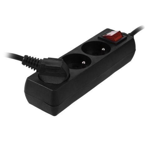 AWTOOLS PRZEDŁUŻACZ DOMOWY CZARNY 3 GNIAZDA 1,5m Z UZIEMIENIEM, WYŁĄCZNIK