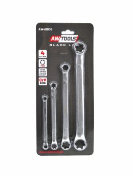AWTOOLS KLUCZ OCZKOWY TORX E6-E24 - 4 CZĘŚCI BLACK LINE