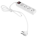 AWTOOLS PRZEDŁUŻACZ DOMOWY BIAŁY 4 GNIAZDA 1,5m Z UZIEMIENIEM, WYŁĄCZNIK