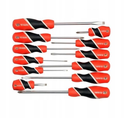 YATO WKRĘTAKI KOMPLET 12szt. PŁASKIE / KRZYŻOWE / KWADRAT, S2 58 HRC, 25967