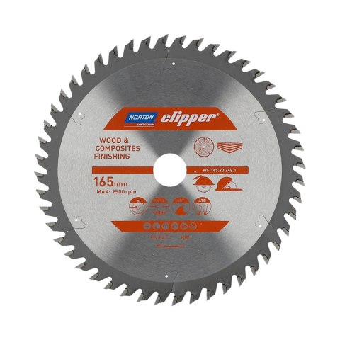 NORTON PIŁA TARCZOWA 165mm x 20mm x 48z DREWNO I KOMPOZYTY ATB (2,6 / 1,6)