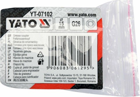 YATO GŁOWICA CZTEROSZCZĘKOWA DO SMAROWNICY