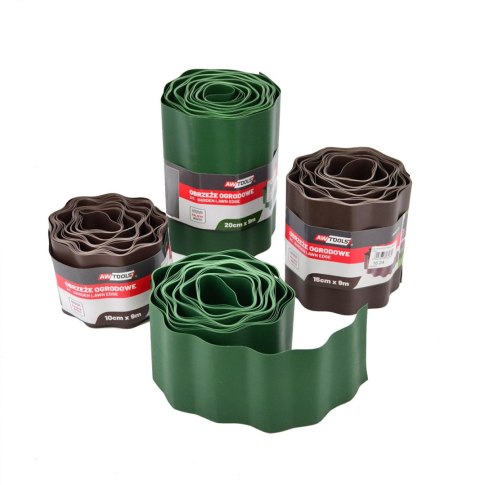 AWTOOLS OBRZEŻE TRAWNIKOWE FALISTE BRĄZ 15*9m