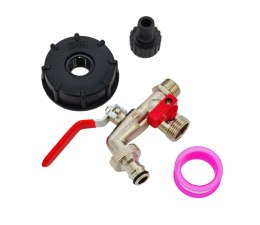 AWTOOLS KRAN OGRODOWY DO ZBIORNIKA CYNK NIKLOWANY PODWÓJNY 1/2